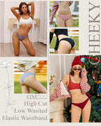 FINETOO 20 Pack Cotton Underwear for Women Cute Low Rise Bikini Panties High Cut Breathable Sexy Hipster Womens Cheeky S-XLed Outfits
