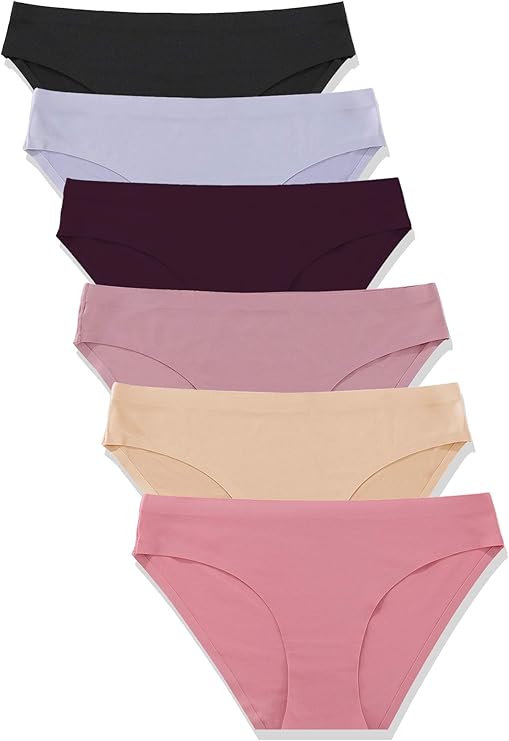 FINETOO 12Pack Womens Seamless Underwear No Show Cheeky Panties Invisibles Briefs Soft Stretch Bikini Hipster XS-XL