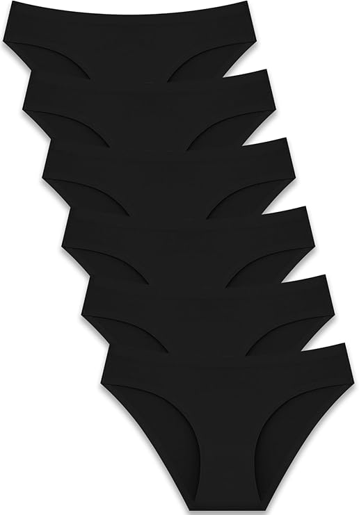 FINETOO 12Pack Womens Seamless Underwear No Show Cheeky Panties Invisibles Briefs Soft Stretch Bikini Hipster XS-XL