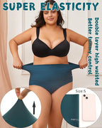 FINETOO Tummy Control Underwear Shapewear for Women Seamless High Waisted Panties Moderate Control Briefs S-3XL