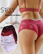 FINETOO 5 Pack Sexy Lingerie Panties for Women Pack V-Waist Lace Womens Underwear French Cut Boyshorts Panty