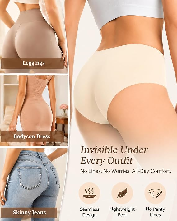 FINETOO 5 Pack Sexy Lingerie Panties for Women Pack V-Waist Lace Womens Underwear French Cut Boyshorts Panty