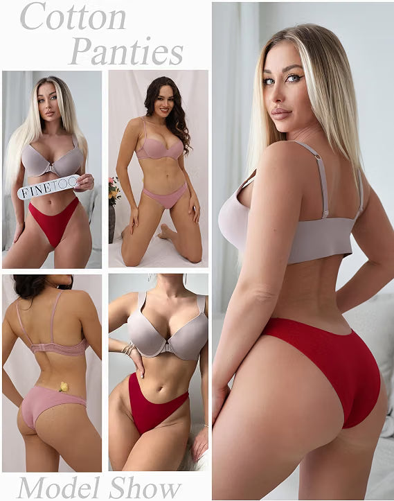 Finetoo  Comfortable Boxer Briefs for Women Solid Color Seamless Underwear Soft And Comfortable Briefs 15 pack