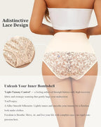 Shapewear for Women Tummy Control High Waisted Seamless Womens Underwear 4-Pack Sexy Lace Plus Size Panties
