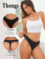 Finetoo Cotton Underwear Women Sexy Breathable Thongs Soft Panties 9 Pack