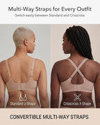 Finetoo Jelly Bras for Women Wireless Bra V Neck Seamless Push Up Full Coverage Bralette Tshirt Everyday Bra S-3XL