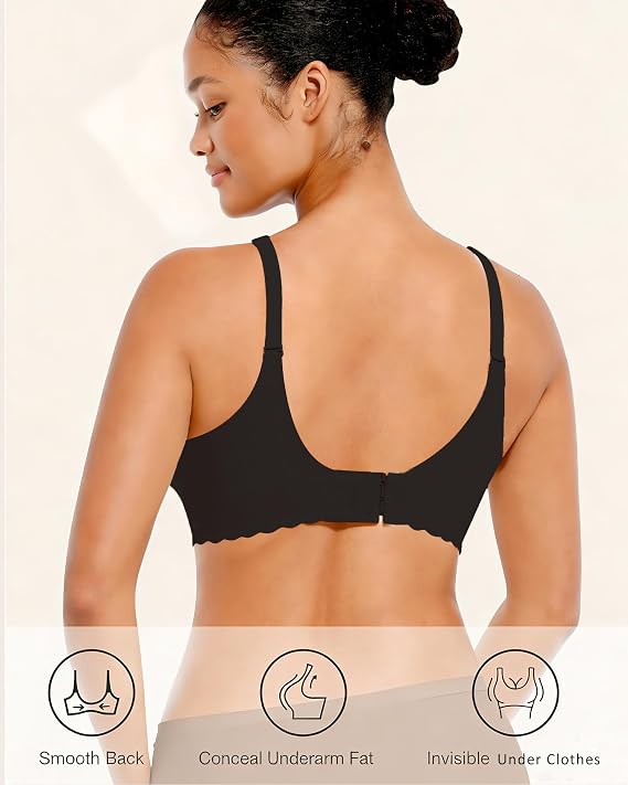 Finetoo Jelly Bras for Women Wireless Comfort Bralette for Women Seamless Everyday Bra Soft Support Invisible T-Shirt Bra