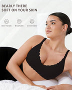 Finetoo Jelly Bras for Women Wireless Comfort Bralette for Women Seamless Everyday Bra Soft Support Invisible T-Shirt Bra