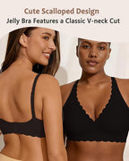 Finetoo Jelly Bras for Women Wireless Comfort Bralette for Women Seamless Everyday Bra Soft Support Invisible T-Shirt Bra