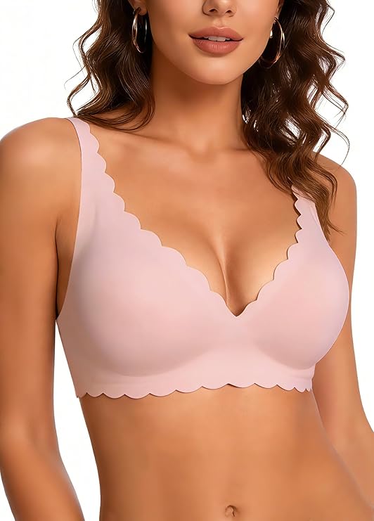 Finetoo Jelly Bras for Women Wireless Comfort Bralette for Women Seamless Everyday Bra Soft Support Invisible T-Shirt Bra