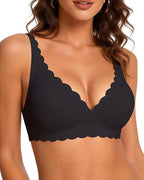 Finetoo Jelly Bras for Women Wireless Comfort Bralette for Women Seamless Everyday Bra Soft Support Invisible T-Shirt Bra