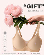 Finetoo Wireless Jelly Bras for Women Supportive Bras for Women Sexy V Mesh Comfy Bralette Seamless Tshirt Everyday Bra